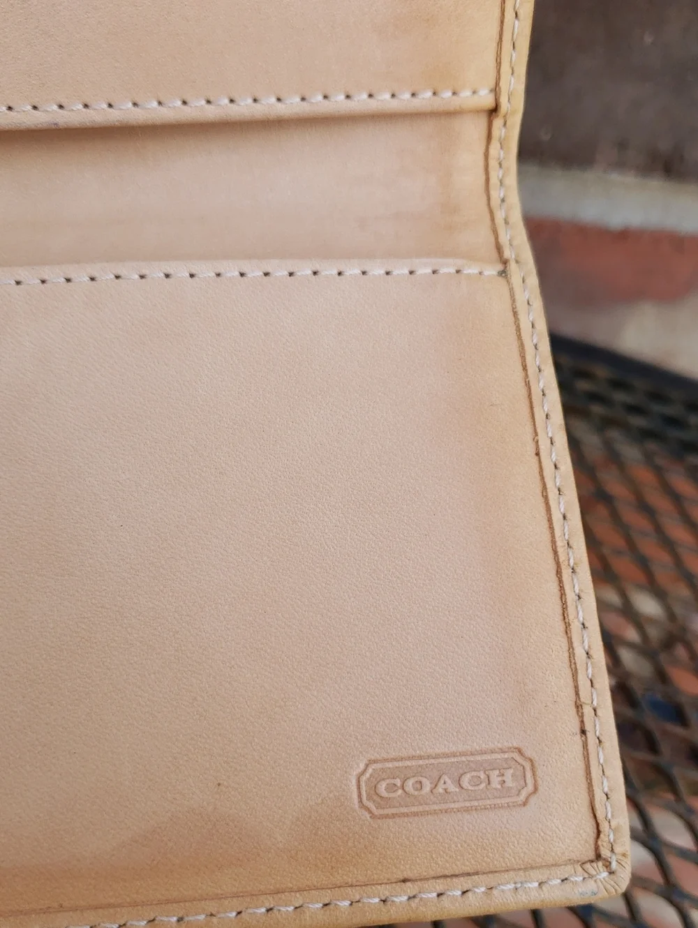 Vintage Coach CC Monogram Leather Canvas Checkbook Wallet Y2K Designer